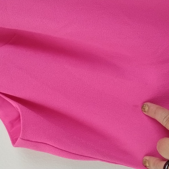 *NWT* Trina Turk Luxe Bright Pink Sleeveless High Neck Statement Midi Dress - Picture 14 of 16